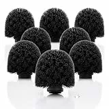 MC-Trend WC Bürstenkopf Ersatz 8er Set, Toilettenbürstenkopf 12mm Gewinde, Klobürstenkopf schwarz 8cm Durchmesser, Kunststoff Ersatzbürstenkopf zum Aufschrauben