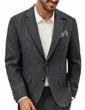 PJ PAUL JONES Sakkos für Herren Trachte Anzugjacke Sportlich Vintage 2 Knöpfe Blazer Herren M Dunkelgrau