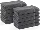 Utopia Towels - 10er Pack Gästehandtücher 30x50 cm mit Aufhängeschlaufe,100% Baumwolle weich und saugfähig Gästetücher Set (Grau)