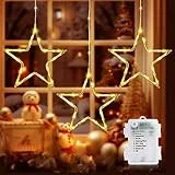 GlobaLink 3er Weihnachtsstern Beleuchtung, LED Weihnachten Fensterdeko Batteriebetrieben mit Timer und 8 Mode für den Innen- und Außenbereich Weihnachten, Party, Deko, Hochzeit, Garten, Balkon