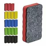 Relaxdays Whiteboard Schwamm 20er Set, Magnetschwamm eckig, Schule & Büro, HBT: 2x10,5x5,5 cm, Tafelwischer, Eva, bunt
