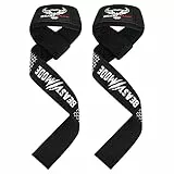 BEAST RAGE Zughilfen für Krafttraining (Fitness Straps) Kreuzheben Gurte Frauen Männer (Gepolstert) Gewichthebergurte Baumwolle Handgelenkstütze Griffe Hantel Bar (Lifting Straps) (Weißes Silikon)