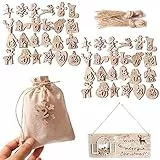 DAHI 48pcs adventskalender zahlen holz nummer 1-24 weihnachtsbasteln (braun)
