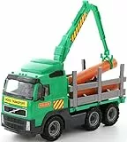 WADER Volvo Lastwagen LKW Holzfrachter mit Ladekran Holz grün