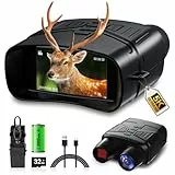 Nachtsichtgerät, Nachtsichtfernglas für Erwachsene, 10X Digitaler Zoom Infrarot Nachtsicht Fernglas mit Display & Kamera | 300m, 9 Stufen IR | 5000mAh Akku, 32GB TF-Karte | Digitales Fernglas