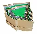 folia 3609 - Geschenkboxen, Pappschachteln aus Karton, in Tannen-Form, 6 Stück in verschiedenen Größen, farbig sortiert - ideal zum Verzieren und Verschenken