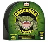Pattex Crocodile Power Klebeband, starkes Gewebeband mit doppelter Dicke, extreme Widerstandsfähigkeit für schwierigste Reparaturen, Duct Tape für verschiedene Materialien, schwarz, 1 x 30m