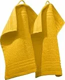 REDBEST Seiftuch New York 2er- Pack gelb Größe 30x30 cm - leichte, weiche Qualität, saugstark, sehr strapazierfähig, 100% Baumwolle
