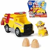PAW PATROL Fire Rescue - Rubbles Rettungs-Truck mit Schaufel und Geschossen sowie Rubble Hundefigur, Spielzeug für Kinder ab 3 Jahren