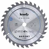 kwb Kreissägeblatt 190 x 16 mm - Schneller Schnitt für Weich- und Hartholz, Tischlerplatten und Spanplatten - Hartmetall-Zähne für präzise und saubere Schnitte