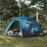 Kaloriko Kuppelzelt Blau für 8 Personen mit abnehmbarem Regenfly, 185T Polyester wasserabweisend, Fiberglas-Gestänge, atmungsaktiv, Winddicht, inklusive Heringe und Abspannleinen für Camping, Outdoor