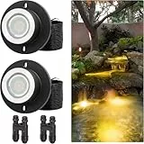 Niederspannung Teichbeleuchtung Unterwasser Licht mit UL-Cord, IP68 Wasserdicht LED Poolbeleuchtung, Warmweiß 2700K Gartenteich LED für Pool Wasserfall Beleuchtung (Transformator nicht enthalten)