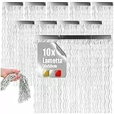com-four® 10x Lametta - silberfarbene Weihnachtsgirlande 50 cm - Glänzender Christbaumschmuck für Tannenbaum & Adventsdeko - Festliche Deko für Weihnachten