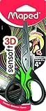 Maped - Bastel-Schere SENSOFT FLUO, 13 cm, ergonomische, asymetrische und weiche Griffe, abgerundete Spitze - gelb, orange, grün, pink