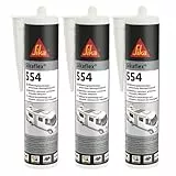 Sika – Montageklebstoff – Sikaflex-554 weiß – ideal für große Bauteile und hohe dynamische Belastung – alterungs- und witterungsbeständig – 300 ml (Verpackung kann variieren) (Packung mit 3)