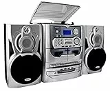 Karcher KA 5300 Kompaktanlage mit CD-Player, Schallplattenspieler, Kassettendeck und Radio, inklusive Fernbedienung