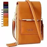 Lakpopya Handytasche zum Umhängen Damen aus PU Leder, Multifunktionale Kleine Handytasche Damen mit Geldbörse zum Umhängen, Handy Umhängetasche Damen für unter 6,9' Handy (braun)