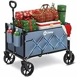 Sekey Bollerwagen Faltbar Klein 80KG, Handwagen Klappbar, Faltbarer Einkaufswagen Campingwagen mit Höhenverstellbarem Griff, Leicht & Platzsparend & Stabil, Mini 4029, Blau