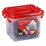 Idena 31816 - LED Lichterkette mit 240 LED in warmweiß, mit Transformator, in Kunststoffbox, ca. 21 m lang, Innen- und Außenbereich, für Partys, Weihnachten, Deko, Hochzeit, als Stimmungslicht