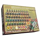 The Army Painter Speedpaint 2.0 Mega Paint Set, 50 x 18 ml Modellbau Farben inkl. 3 metallics, 1 medium & 1 Pinsel - Modell Farben für Wargames Tabletop Figuren & Dnd Miniatures