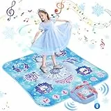 Tanzmatte Kinder Spielzeug Geschenke für Mädchen 3 4 5 6 7 8 9 Jahre, 2025 8 Tasten Tanzmatte mit Bluetooth, Fließendes Licht Kontrollsystem mit Ständern, Prinzessin Geschenk für 3-12 Jahre Mädchen