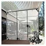 ZHZHXR Klare Zeltplanen mit Ösen, Reißfest Wetterfeste Plane, PVC-Kunststoff-Plane mit Reißverschluss-Tür für Terrasse, Gärten (2x4m)