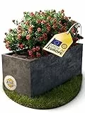 Ondis24 Pflanzkübel Blumenkübel Blumentopf Basalt 100cm, Beton Optik mit Wasserspeicher, Pflanzenkasten hoch, Winterfest (Beton Anthrazit)