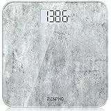 RENPHO Personenwaage, Körperwaage mit Hochpräzisions-Sensoren, Personen Digitalwaage mit Step-On-Technik, Gewichtswaage aus Sicherheitsglas, Beton