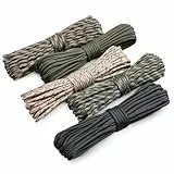 VABNEER 5er Set Paracord 550, 10m x 4mm, 7-strängig, bis 250kg belastbar, Ideal für Outdoor Survival & Camping