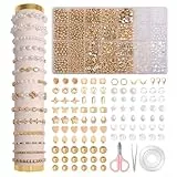 JHWELRG Selber Machen Perlen für armbänder Weiße Perle Schmuckherstellungsset,DIY Schmuck Basteln Beads & Zubehör Making Kit,Geschenke für Kinder Erwachsene Feiertage,Partys,Weihnachten