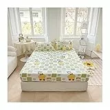 Extra tiefes Spannbettlaken in voller Größe, 100% Baumwolle, bequem, passend für Matratzen bis zu 25 cm, elastisch, Bedsure, weich, knitterfrei, verstellbare Bettwäsche (Farbe: A, Queen)