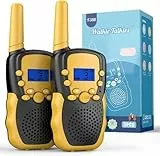 Kearui Walkie Talkie Kinder für Jungen Mädchen, Funkgeräte Kinder Outdoor Spielzeug ab 3-12 Jahre, Kinder Walkie Talkie mit 8 Kanäle & LED Tastensperre für Abenteuer, Klettern, Camping - Schwarz Gelb