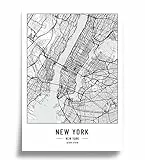Cool Factory Poster Stadtplan A2 | Moderne minimalistische wandbild Stadtkarten | Schwarz Weiß deko haushalt |w anddeko Kunstdrucke für Wanddekoration weltkarte | Geschenk fur haus | Papier 250gr