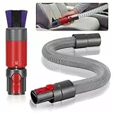 Swetfela 2 Stück Rückstandsloser Staubpinsel Staubsauger Zubehör Set, für Dyson Schlauch Adapter, für Dyson V7 V8 V10 V11 V15 Hundebürsten Aufsatz, Verlängerung Flexibler Schlauch, Abstauben