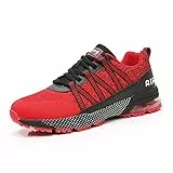 frysen Laufschuhe Herren Damen Atmungsaktiv Leichtgewicht Luftpolster Sportschuhe Turnschuhe Straßenlaufschuhe Sneaker Joggingschuhe Walkingschuhe Sport Fitness Schuhe Rot Red 34