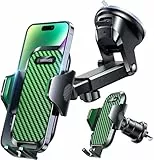 VANMASS 2026【Militär-Klasse】Handyhalterung Auto Upgrade【Stärkste Saugnapf & Lüftungshaken】4 in 1 Handy Halterung Auto 360° Drehbar Handyhalter Auto Armaturenbrett Scheibe für iPhone Samsung usw, Grün