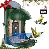 Cozion Vogelhaus mit Kamera Solar,Vogelfutterhaus mit Kamera, Vogelhaus Kamera Vogelfutterstation Kamera Futterstationen für Wildvögel 1080P HD