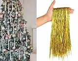 5000/12000 Stränge Weihnachts-Lametta-Eiszapfen, glänzende Folienfransen, Lametta, Weihnachtsbaumschmuck für Weihnachten, Geburtstag, Hochzeit, Party, hängende Dekoration (Gold, 5000 Stück)