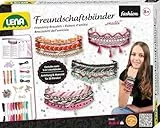 Lena 42117 Bastelset Multi Freundschaftsbänder groß, Komplettset mit 240 Perlen, Satinbänder, Garne, Kordeln, Ketten und Verschlüsse, Knüpfset für Kinder ab 8 Jahre, Flechtset für 4 Armbänder 5in1