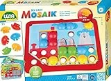 Lena 35633 - Mein erstes Mosaik Verkehr, Steckmosaik mit 36 Steckern, Mosaiksteine mit Ø 32 mm, Mosaikspiel mit 7 Steckvorlagen, Steckspiel für Kinder ab 2 Jahre, My First Mosaic Bastelset