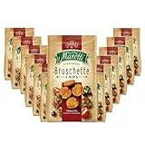 Maretti Bruschette Tomate, Oliven & Oregano Cracker (14x150g), Brotchips mit Tomate, Oliven & Oregano Geschmack, köstliche Bruschette Chips im Ofen gebacken