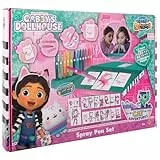 Gabby’s Dollhouse - Sprühstift-Set Desktop Box - Malstifte für Kinder - Malset mit Buntstiften und Malvorlagen (GD23368)