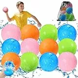 KOKODI Wasserbomben Wiederverwendbar, Silikon Schnellfüllen & Selbstverschließen Wasserbomben für Kinder & Erwachsene, Wasserspielzeuge für Sommer Schlachtspaß (12pcs)