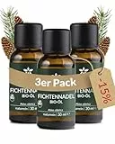 Heldengrün® BIO Fichtennadelöl [100% NATURREIN] Waldduft für Sauna & Diffuser – Fichtenöl & Tannenöl - Sibirische Fichte aus Österreich: harzig, klar & voller Ruhe (3 x 30 ml)