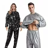 SMD35 Saunaanzug zum Schwitzen und Modellieren von Sauna Suit Schwitzanzug, Sauna Suit Sweat Suit for Men Women, Reißfest Abnehmen Anzug Damen Herren, Fitnessstudio, Fitness Laufen Yoga, Schwarz XL
