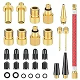Romon Fahrradventil Adapter Set, Alle Ventiladapter Fahrrad Ventil Adapter mit Dichtring SV AV DV für Fahrradpumpe, Ballnadel, Kompressor 30er