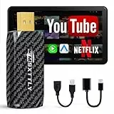 MSXTTLY Wireless CarPlay Android Auto Adapter 3-in-1 2026, V-Stream unterstützt Netflix/YouTube, kompatibel mit kabelgebundenen CarPlay-Autos 2017+, für iOS 10+ & Android 11+ Schwarz