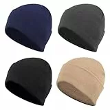 Fentar 4stk Mütze Damen Herren, Wintermütze 4 Farben, Atmungsaktive Beanie Hüte, Warme Strickmützen für Herren Damen Unisex (Schwarz Grau Blau Beige)