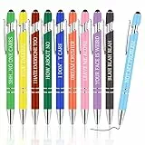 AUAUY Kugelschreiber, Inspirierender Einziehbarer Kugelschreiber Zitate, 10 Stück Druckkugelschreiber Kollegen Eingabestift Metall Motivation Stift für Schreibtisch Mitarbeiter