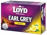 LOYD - Earl Grey Zitrone - 60 Runde Teebeutel - Premium Qualität, Hochwertiger Schwarzer Tee mit Bergamotte, Weltbekannt & Erfrischender Schwarztee mit Zitronenschale, Ideal für Jede Tageszeit - 90g